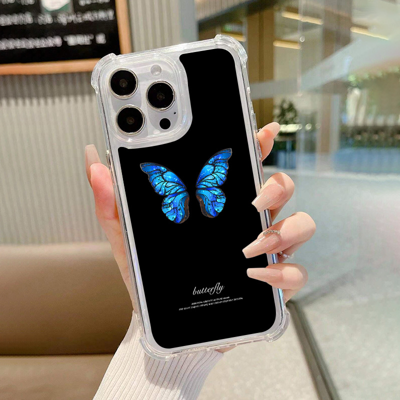 For iPhone 13 Pro Max 12 11 XS XR 8 Cute Shockproof Butterfly Square Case  w/ring