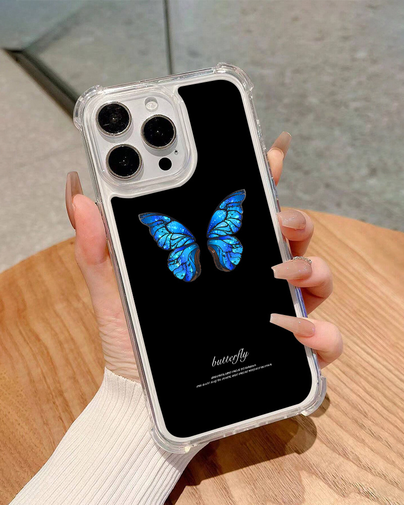 Cute Shockproof Butterfly Square Case w/ring For iPhone 13 Pro Max 12 11 XS  XR 8