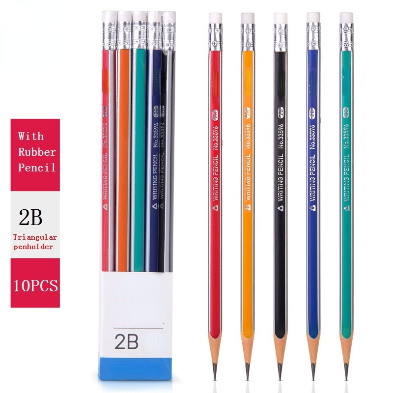 Wooden Pencil Hb Pencil With Eraser Drawing Pencil School - Temu