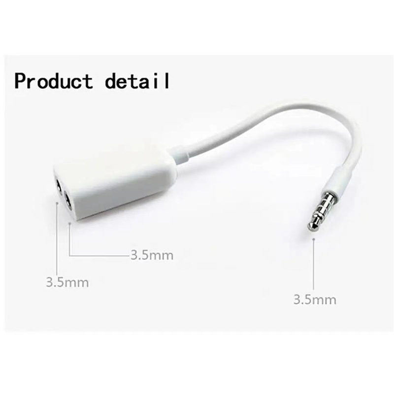 3.5mm Double Jack Adapter To Headphone For Samsumg For Iphone Mp3 Player  Earphone Splitter Adapter White Black Free Shipping - Buy 3.5mm Double Jack