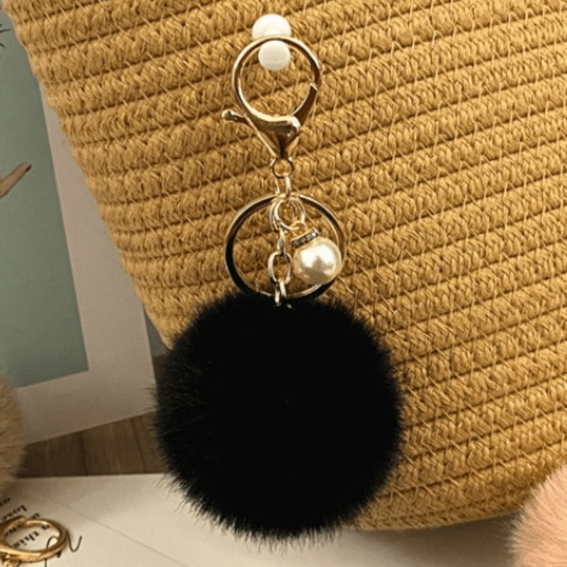 KeyChain Brown with Black Pom Pom