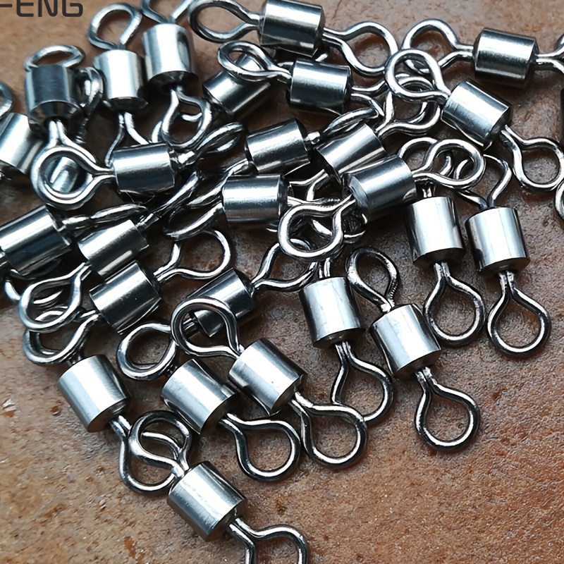 50pcs/box Fishing Barrel Bearing Rolling Swivel Solid Ring Lures Connector  11 Size Fishing Tackle Accessories