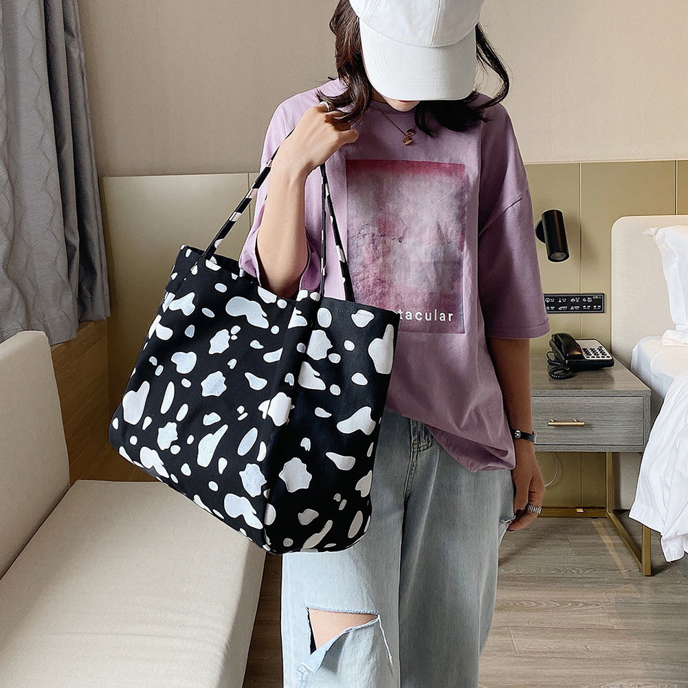 1pc City Of Starlight Pattern Tote Bag, Canvas Shopping Bag, Portable  Shoulder Bag, Large Capacity Tote Bag