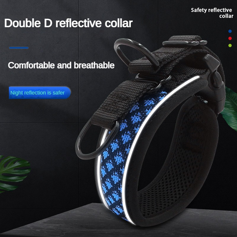Adjustable Breathable Dog Collar Mesh Stripes Comfortable