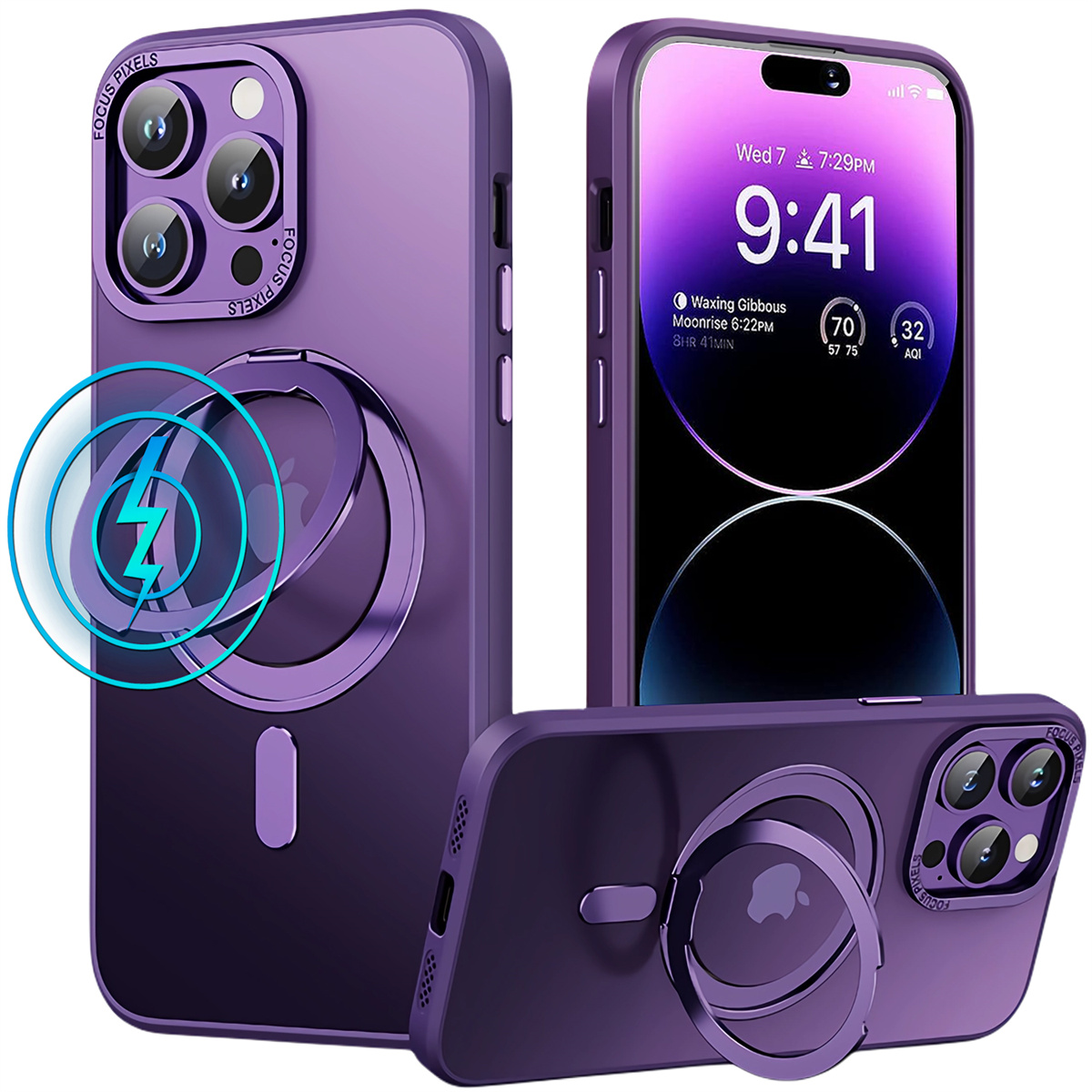 Capa Kickstand Magnético Con Soporte Del Anillo Tapa De La Protección De  360 Grados Para Iphone