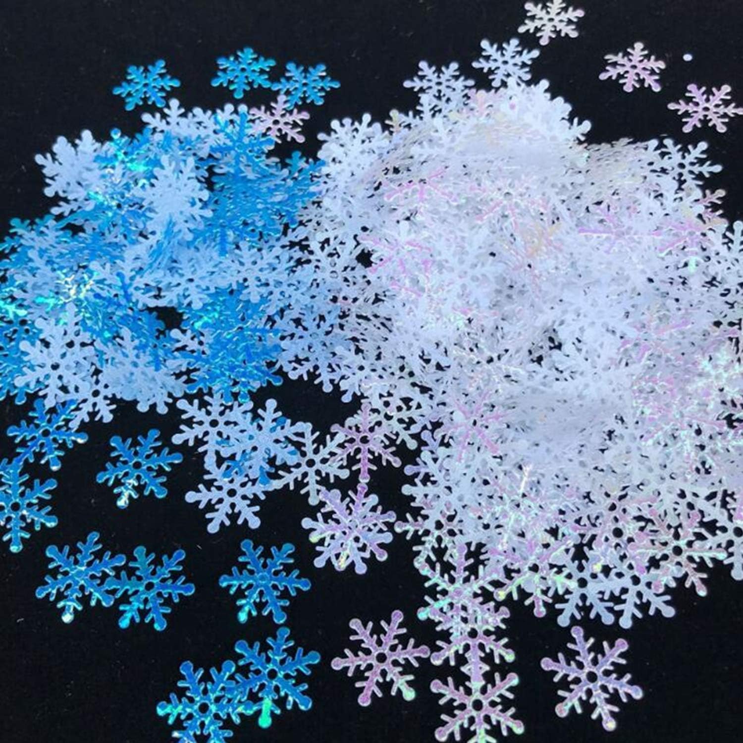 Snowflake Confetti, 1000Pcs Winter Confetti Vibrant Color For Tree  Blue,White