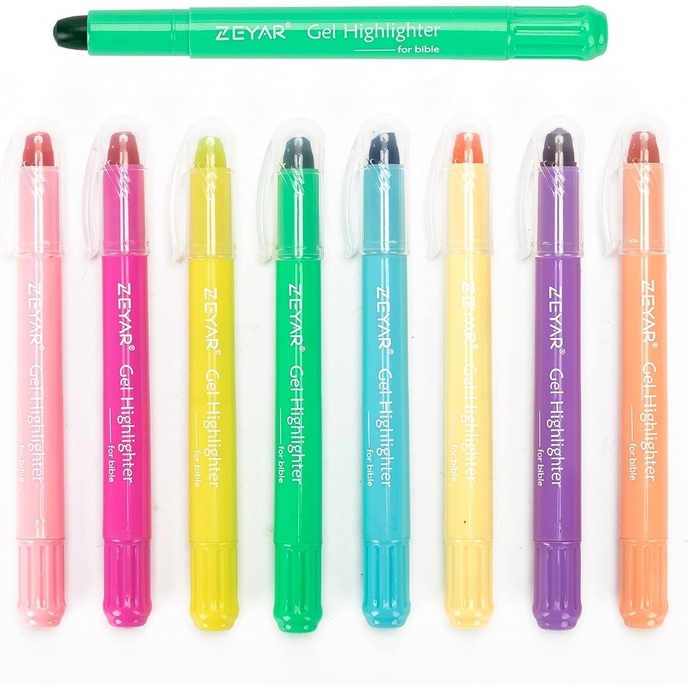 12 Colors Gel Highlighters Gel Highlighter Markers Study Kit, Good For  Highlight