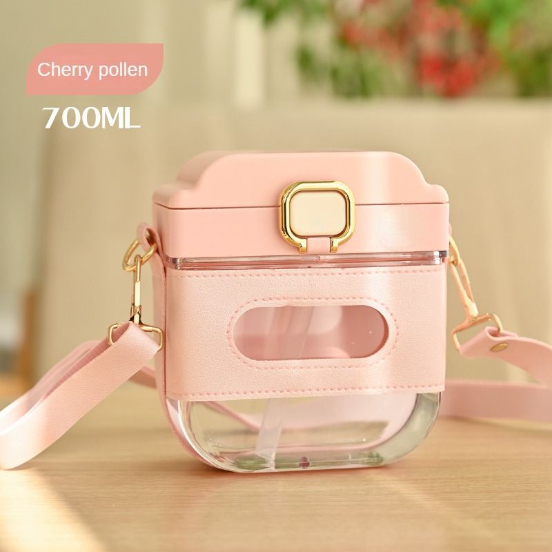 Summer Cherry Straw Crossbody Handbag