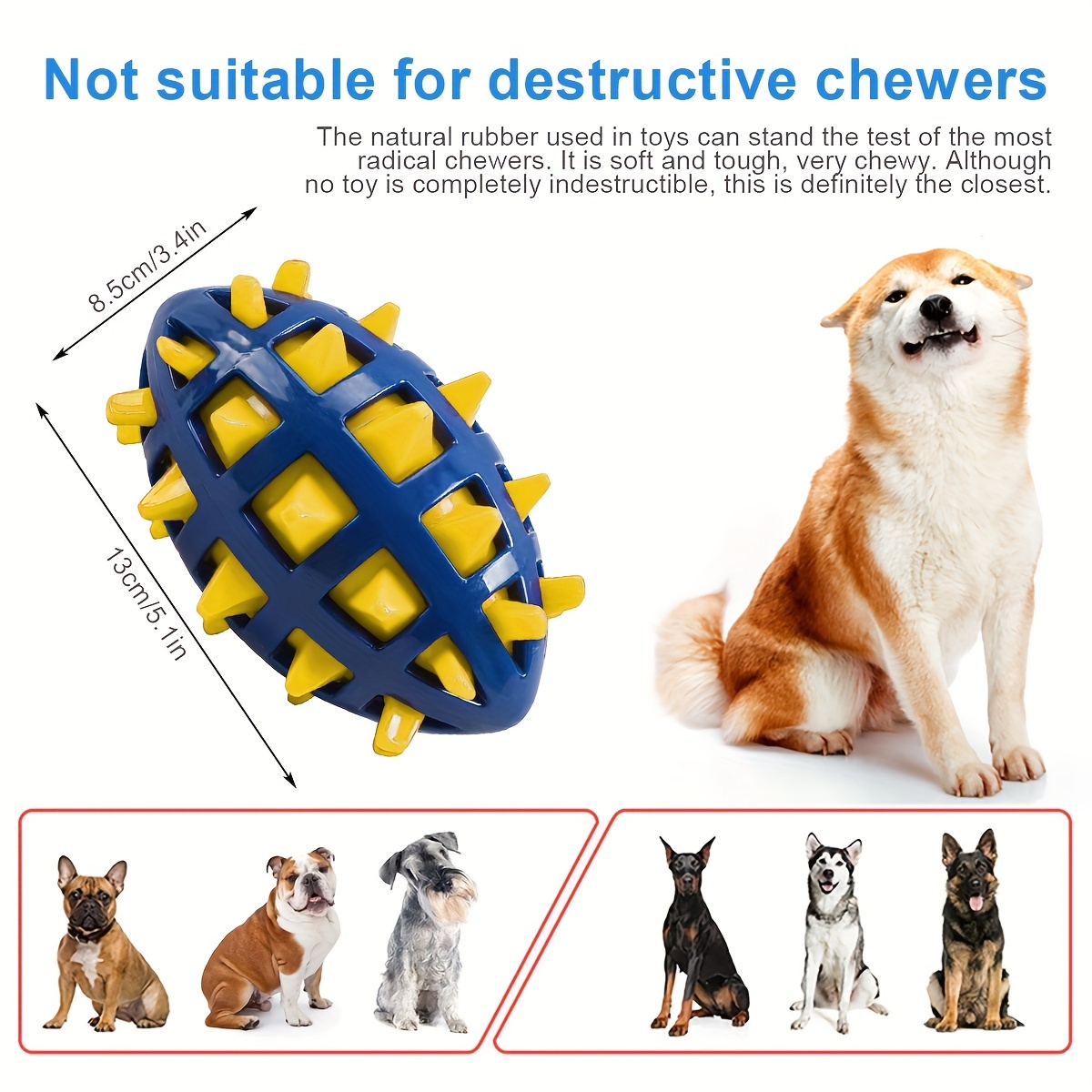 Indestructible Dog Chew Toy Interactive Ball For Aggressive - Temu