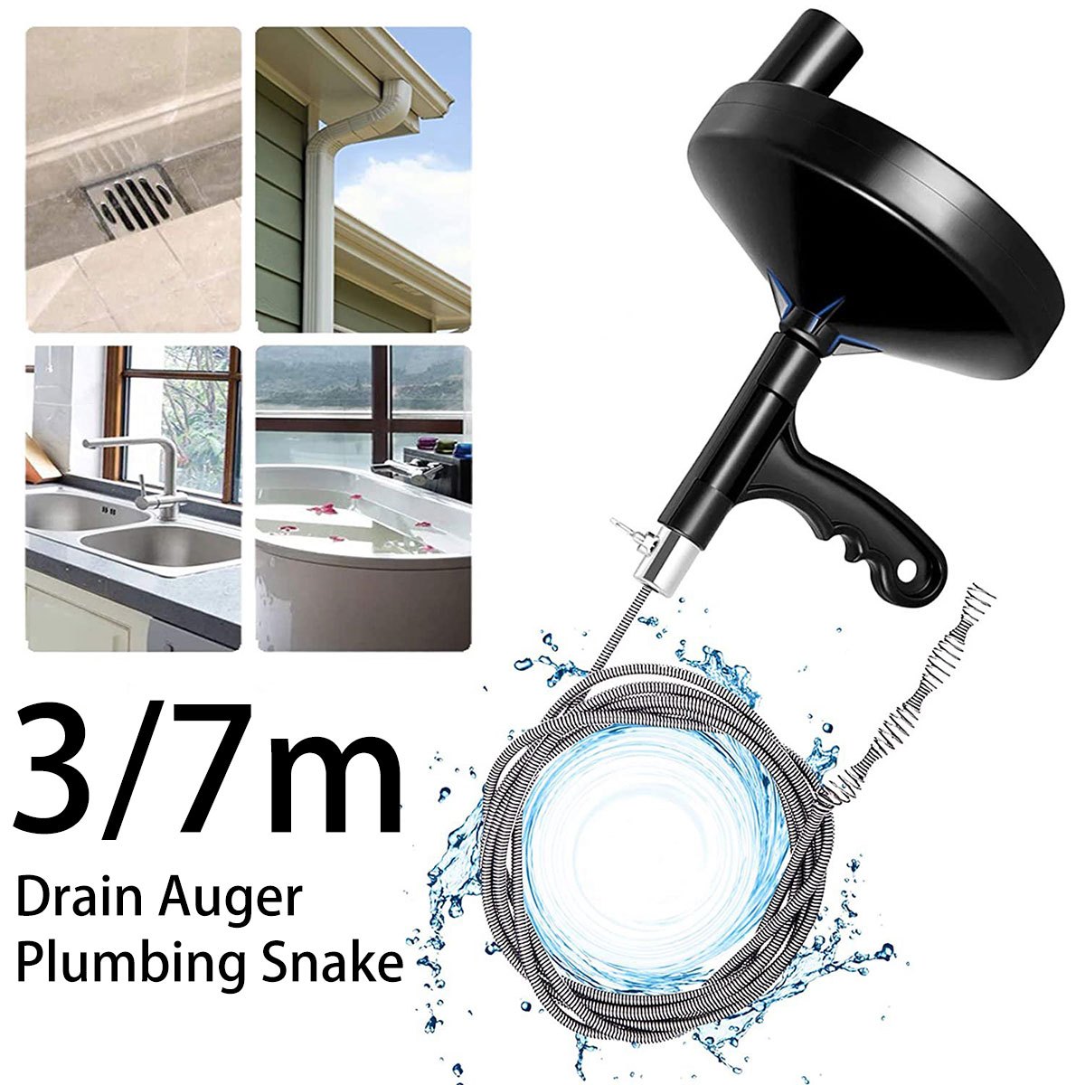 Cleaner Drain Auger, Drain Cleaner Hair Catcher, Flexible Metal Spring Sink  Dredge Auger Plumbing Snake Clog Remover for Toilet Kitchen Sink Sewer  Bathroom Tub 