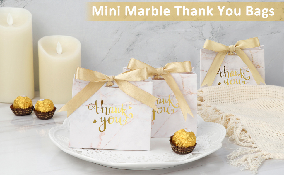 Marble Pattern Thank You Gift Bags Wedding Supplies Marbling - Temu