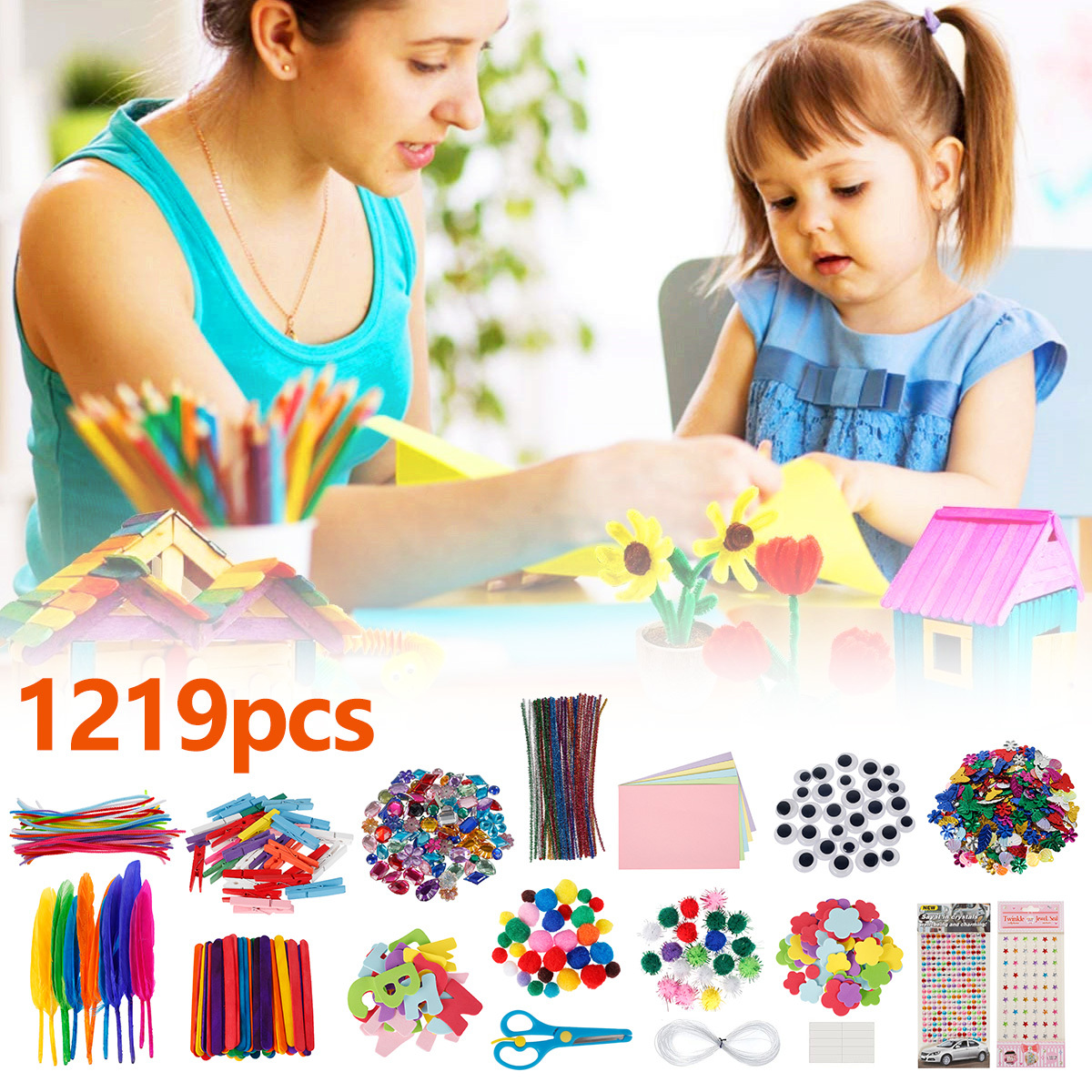 1000pcs Complete Art Supplies for Kids Craft Art Kit for Boys Girls  Kindergarten Home Supplies Christmas