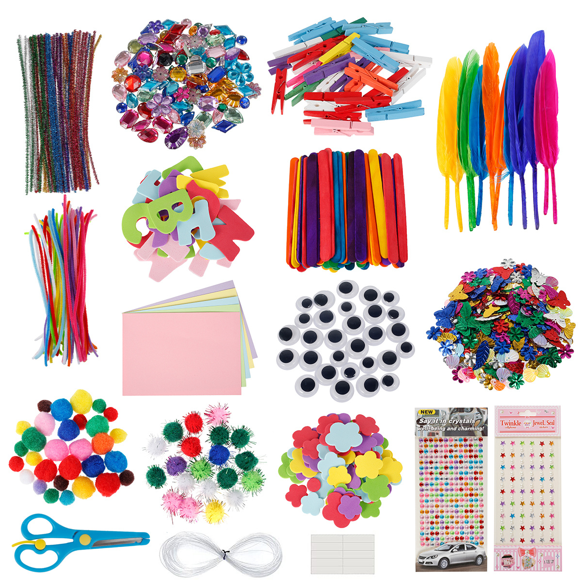 Mega Kids Crafts and Art Supplies case Kit - 1200+ Piece Set