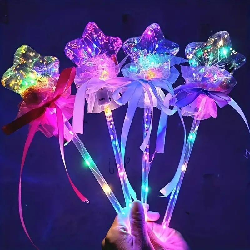 Baguette scintillante LED à cinq branches, jouet féerique pour fête de  mariage, bâtons lumineux colorés, cadeau pour enfants - AliExpress