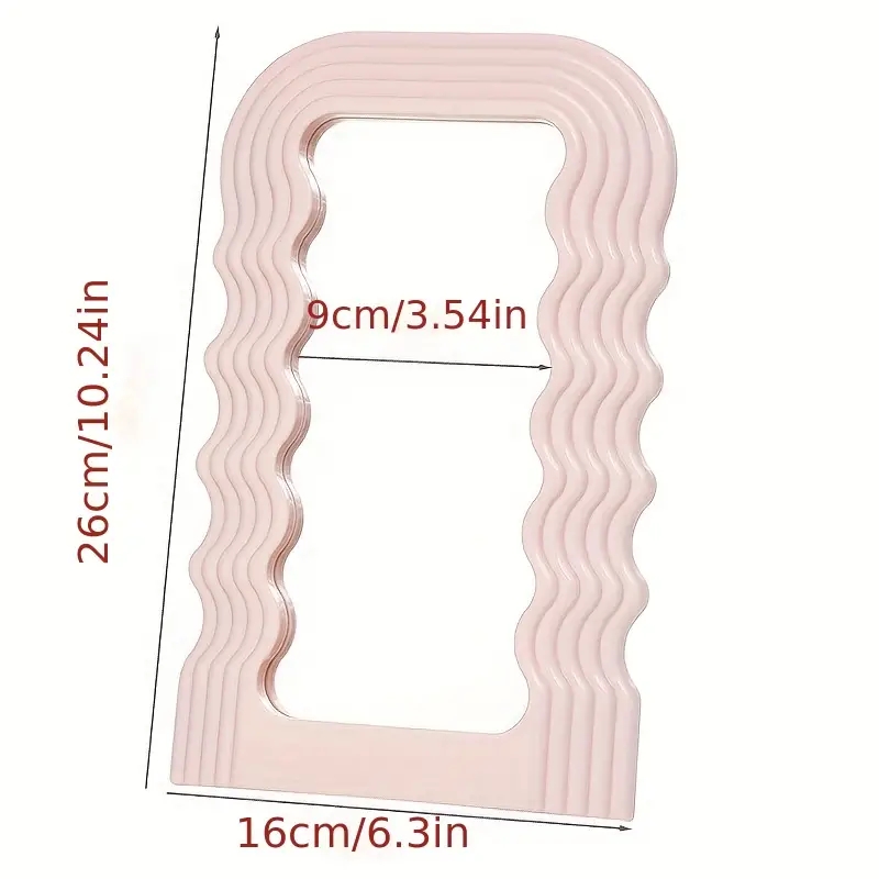 Wave Pattern Irregular Makeup Mirror Wall Mounted Or Tabletop Vanity Mirror