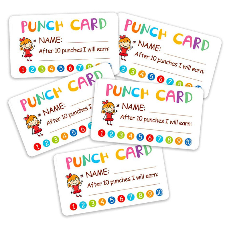 Star Student Punch Card Student Punch Cards Digital Download 3.5 X