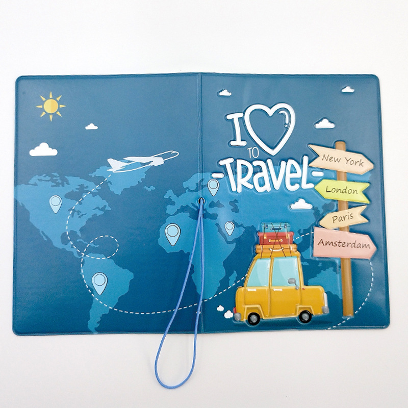 Cartoon Travel Passport Holder, Cute Passport Cover - Temu