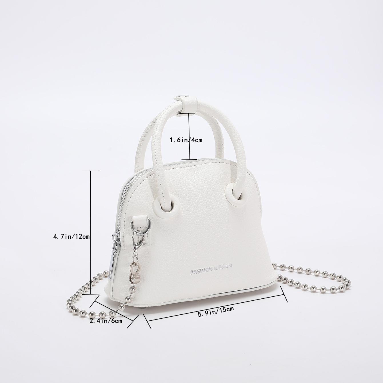 Balenciaga White Leather Ville XXS Dome Top Handle Handbag TEST