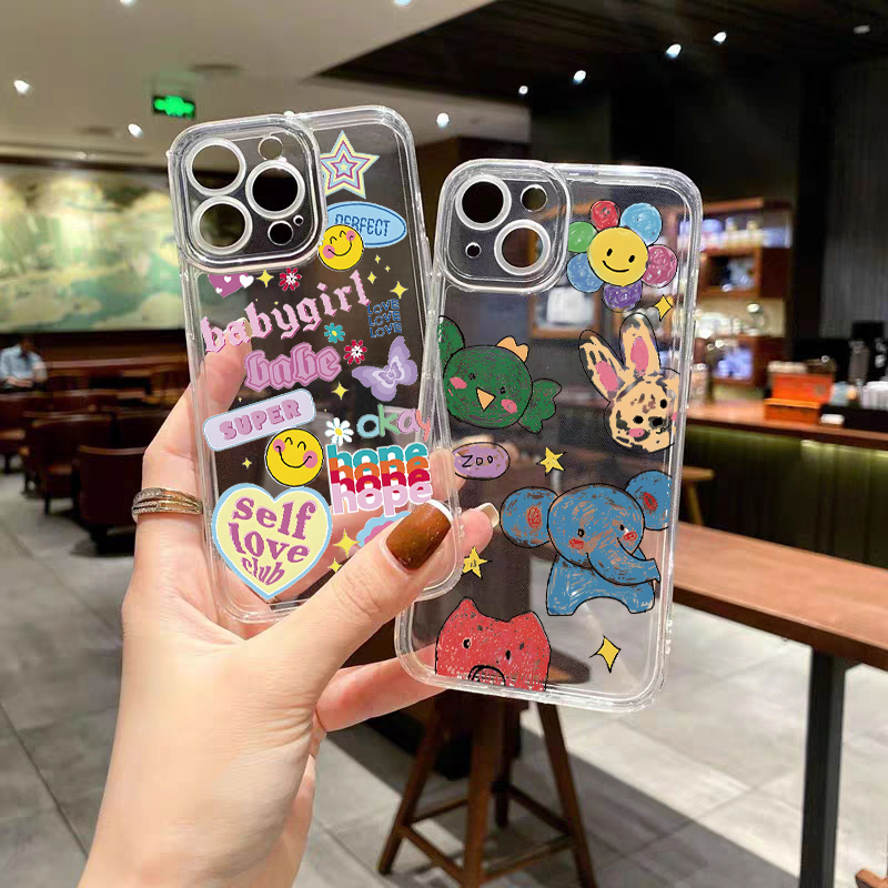 Color Sticker Luxury Shockproof Phone Case For Iphone 11 14 13 12