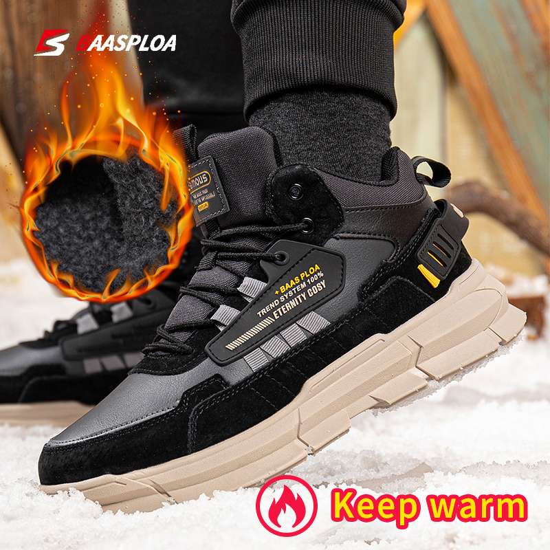 Calcados-Botas de invierno para hombre, zapatillas deportivas con