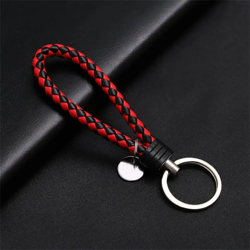Unisex DIY PU Leather Braided Keychain Woven Rope Pendant Key Ring For Car Bag – Buy The Best Products In The Online Store - Foto 5