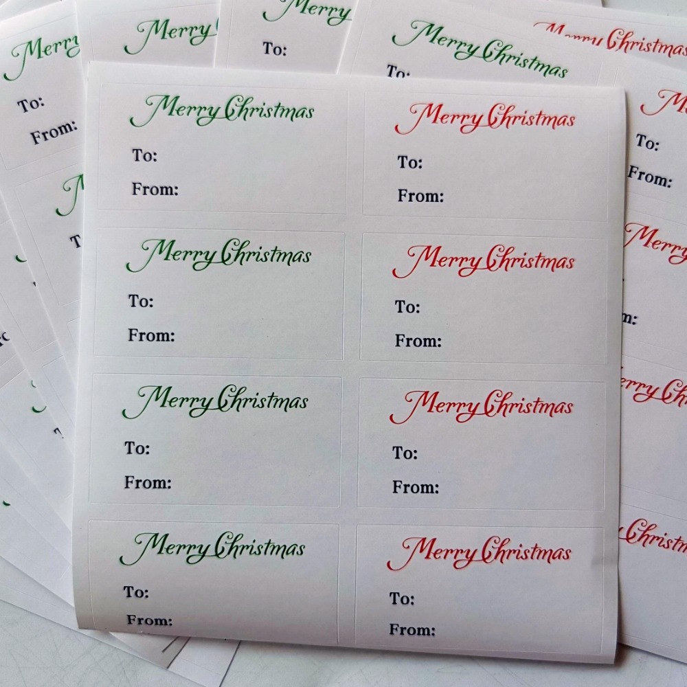 24 Sheets Xmas Sealing Stickers Adhesive Stickers Writable Labels for  Packaging