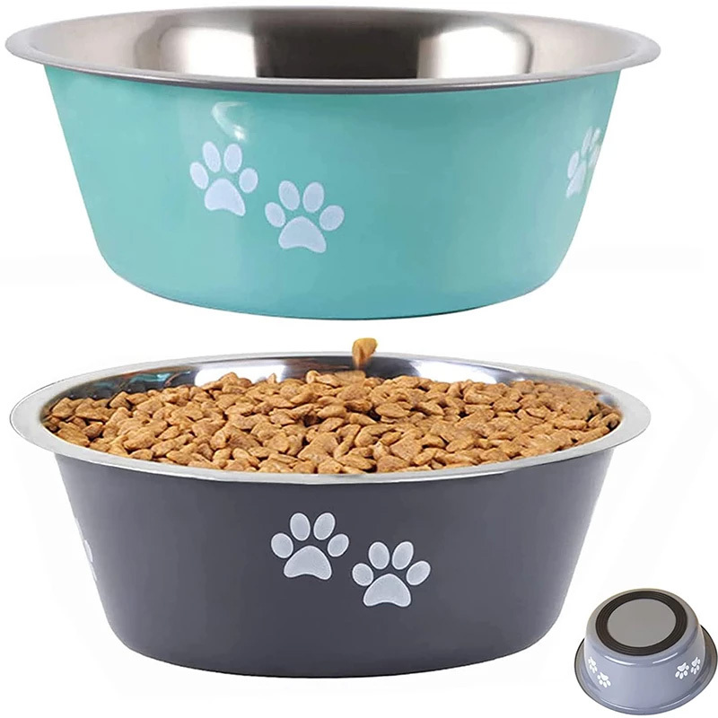 

1pc Non-slip Dog Bowls For Small Medium Large Dog Feeder Bowls Drinkers Stainless Steel High Capacity Pet Feeders Dogs Accessories