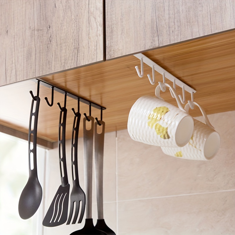 Cup Holder Hang Kitchen Cabinet Under Shelf Storage Hooks Clothes