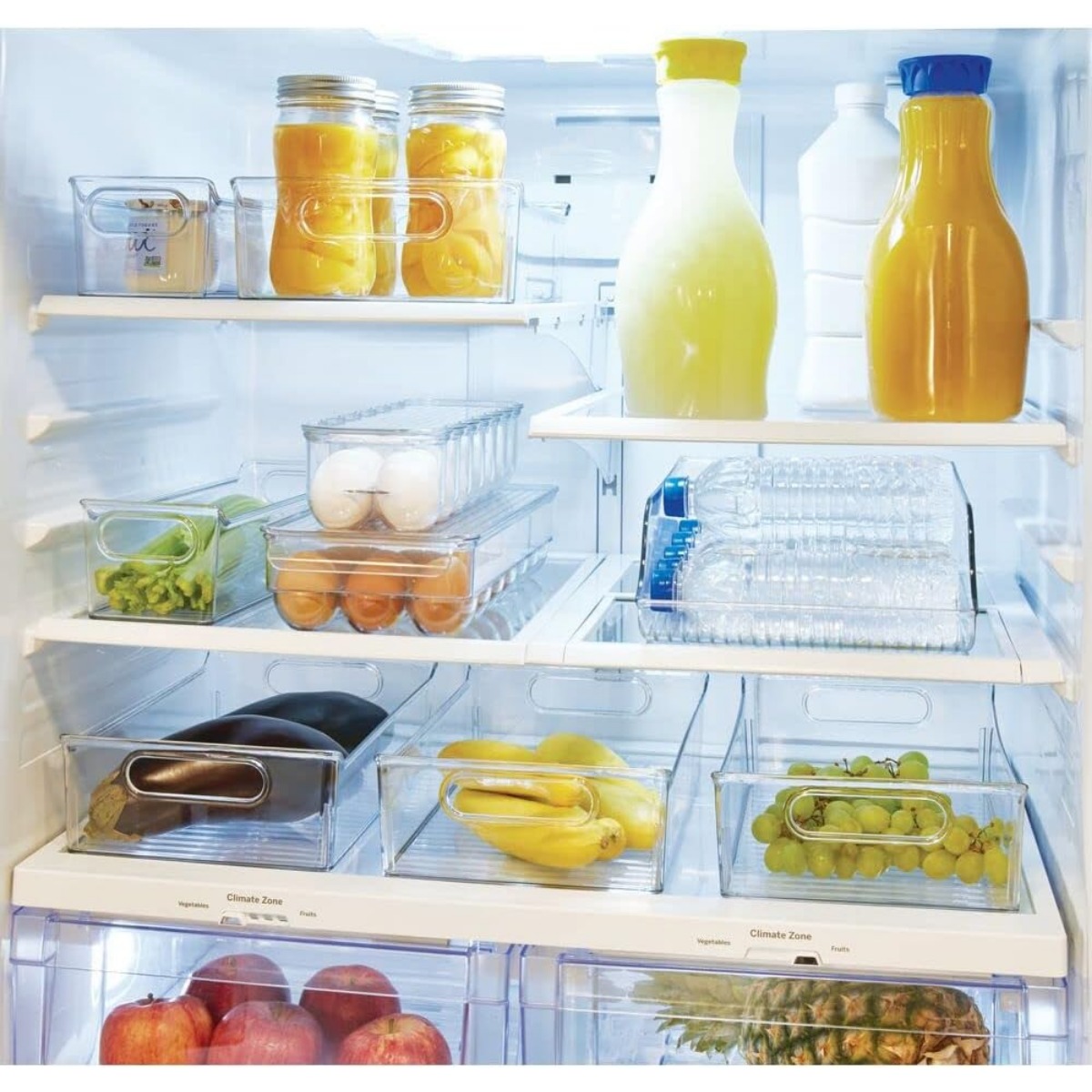  Unikon - Cajón organizador para refrigerador, 1 pieza,  almacenaje transparente para refrigerador, cajón organizador apilable de  plástico sin BPA - 13.40 x 8.65 x 4.40 pulgadas : Hogar y Cocina
