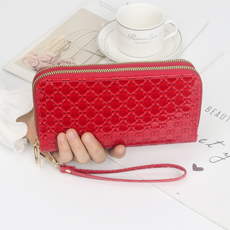 Double Zipper Clutch Long Wallet, Glossy Stylish Coin Purse, Credit Card  Holder & Mobile Phone Bag - Temu United Arab Emirates