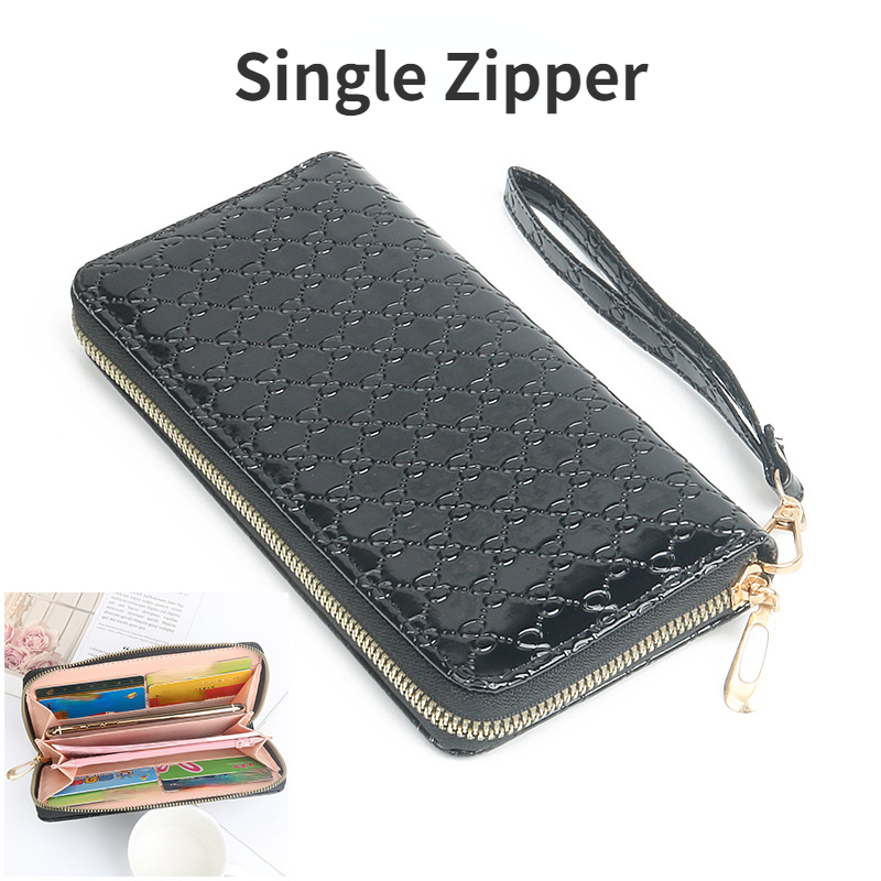 Double Zipper Clutch Long Wallet, Glossy Stylish Coin Purse, Credit Card  Holder & Mobile Phone Bag - Temu United Arab Emirates