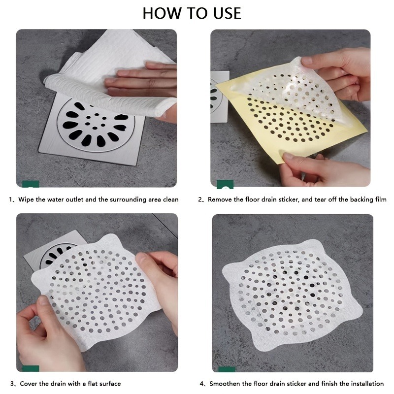 Shower Drain Cover Hair Catcher,Easy Clean Floor Drain Protector Strainer  Hair Trap Mesh for Bath Tub Sink Flat Floor 