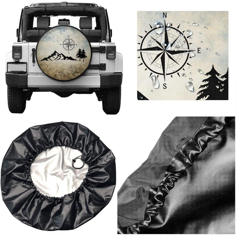 Mountains Adventure Awake The Soul Spare Tire Cover Wheel Protectors Weatherproof Dust-Proof UV Sun Universal for Trailer Rv SUV Truck Camper Travel T - 4