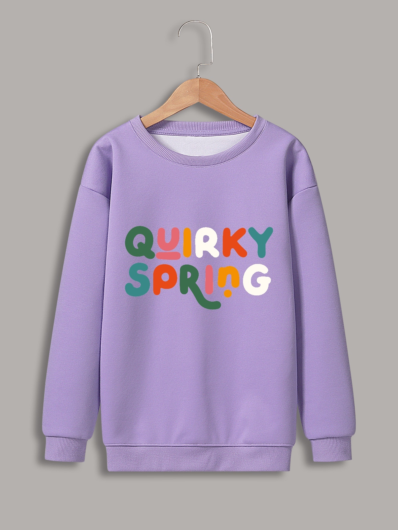 Quirky Spring Letter Print Sweatshirt For Boys Casual Graphic