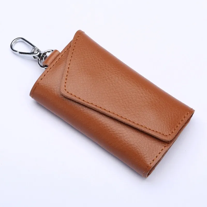 Genuine Leather Keychain For Men Key Holder Split Car Key Wallet Mini Card  Bag - Jewelry & Accessories - Temu Austria