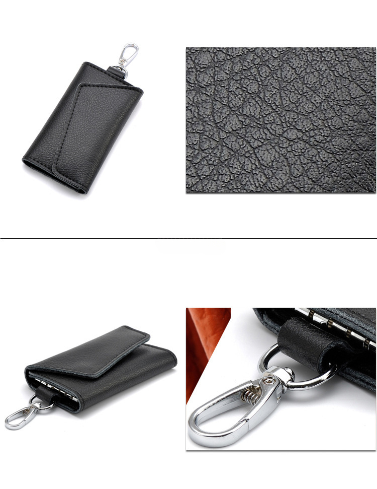 Genuine Leather Keychain For Men Key Holder Split Car Key Wallet Mini Card  Bag - Jewelry & Accessories - Temu Austria