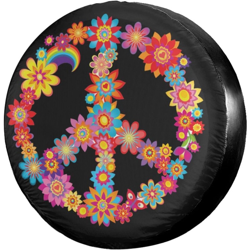 Colorful Peace Flower Spare Tire Cover Waterproof Dust Proof Uv Sun Wheel  Tire Cover Fit For Trailer Rv Suv And Many Vehicle 15 Inch Automotive  Temu Austria
