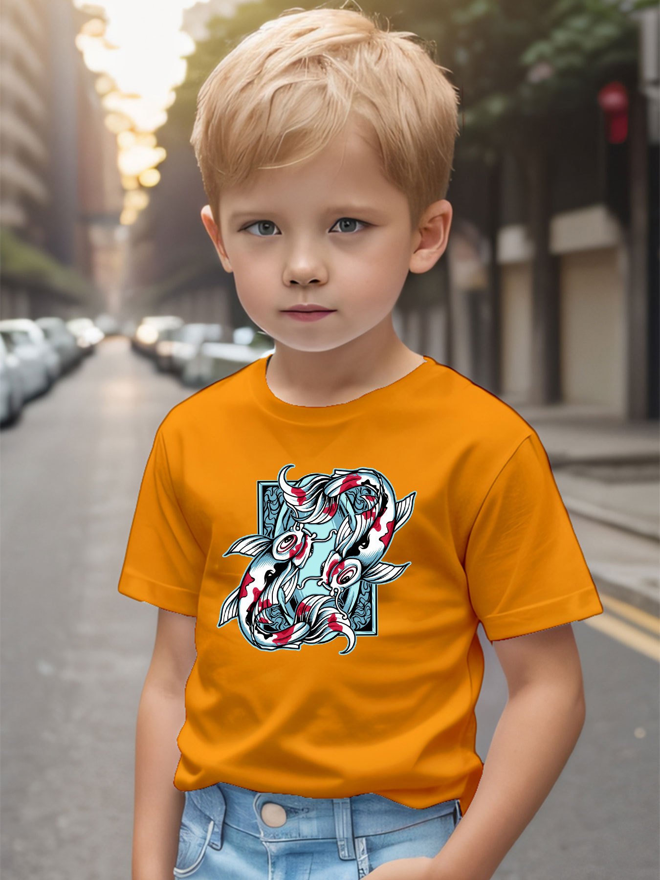 Fish Print Boys Creative T shirt Casual Comfy Short Sleeve - Temu