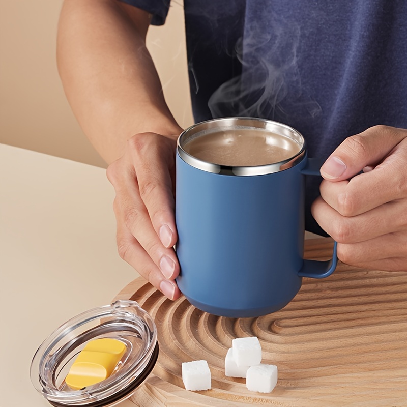 Tasses à café isolées à double paroi avec poignée de couvercle