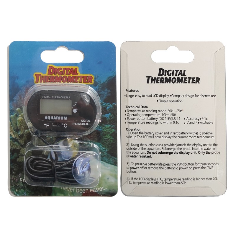 Aquarium Thermometer, Compact Waterproof Fish Tank Temperature