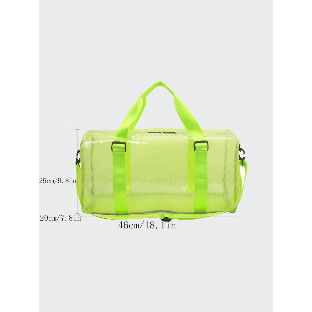 Clear Large Capacity Duffle Bag, Plastic Lightweight Luggage Bag