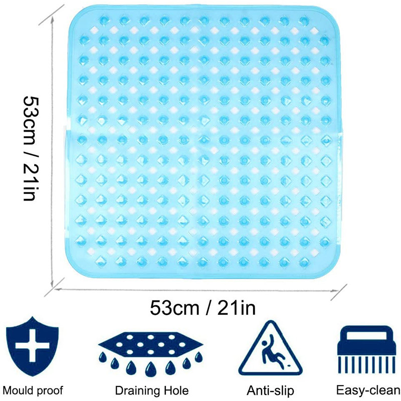 Panda Silicone Bathroom Non-slip Mat Exfoliating Massage Mat Bath Scrub Pad  1pc with Suction Cup and Drain Hole