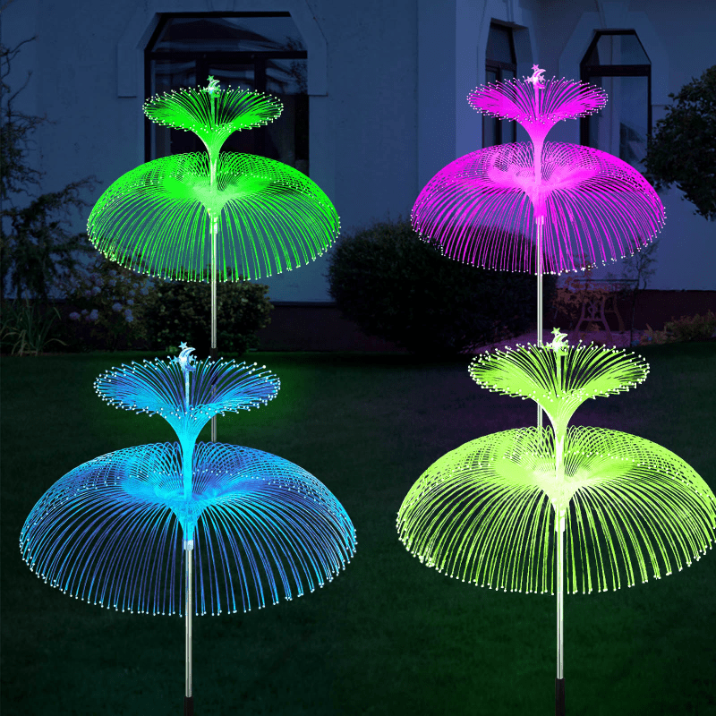 Color Changing Solar Jellyfish Garden Lights, Outdoor Garden Solar Light,  Led Double Layer Jellyfish Lights With Star Moon Outdoor Waterproof  Decoration, Garden Patio Courtyard Patio Path Wedding Party Temu