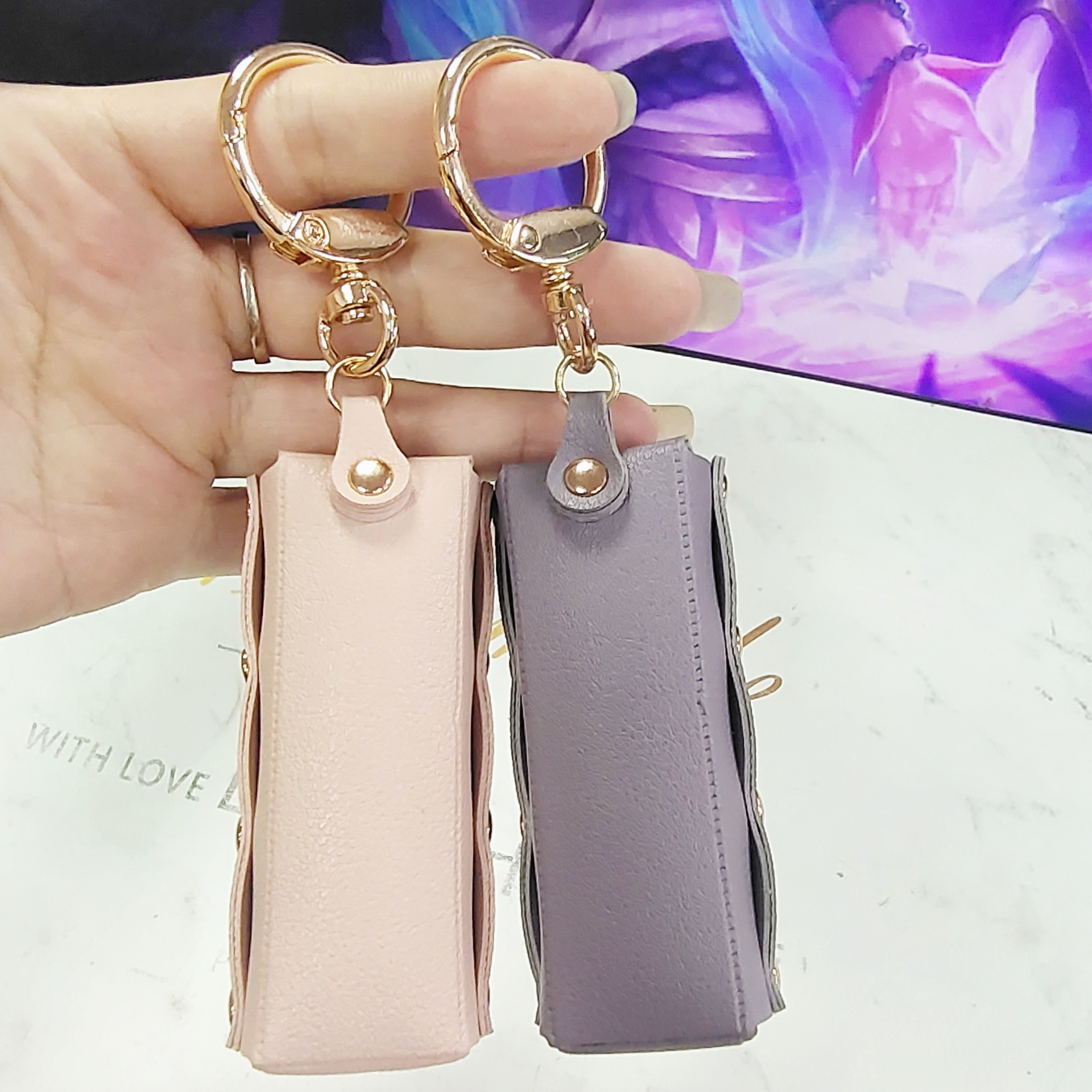 New Fashion Pu Keychain Mini Wallet Ladies Car Key Holder Coin