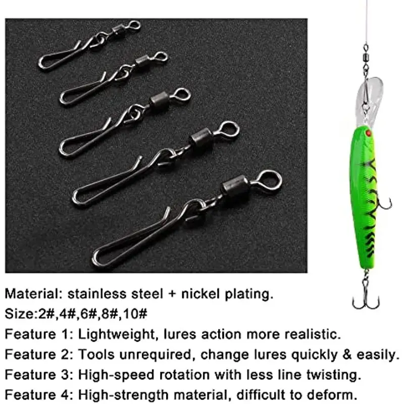 Fishing Swivel Ring Pin Clips Stainless Steel Fishing Line - Temu