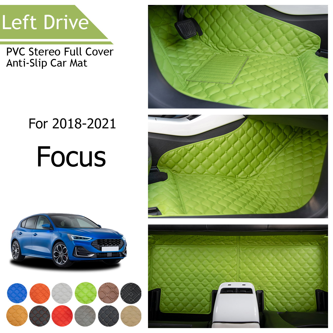 Tegart[lhd]fits For Ford Focus 2018-2021 Three Layer Pvc Stereo Full Cover  Anti-slip Car Mat - Temu Philippines