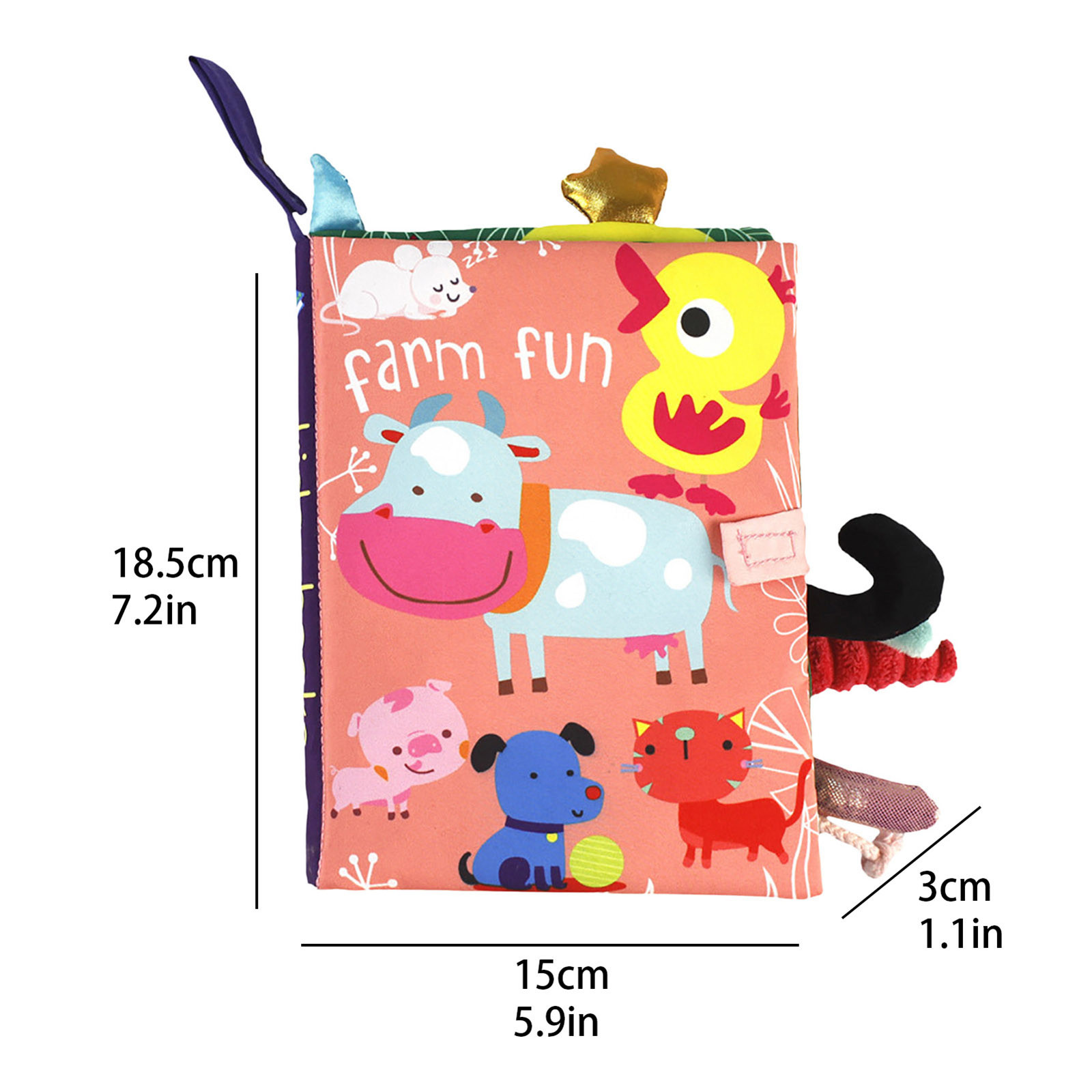Baby Book 3d Animal Tails Baby Cloth Book Puzzle Early Temu