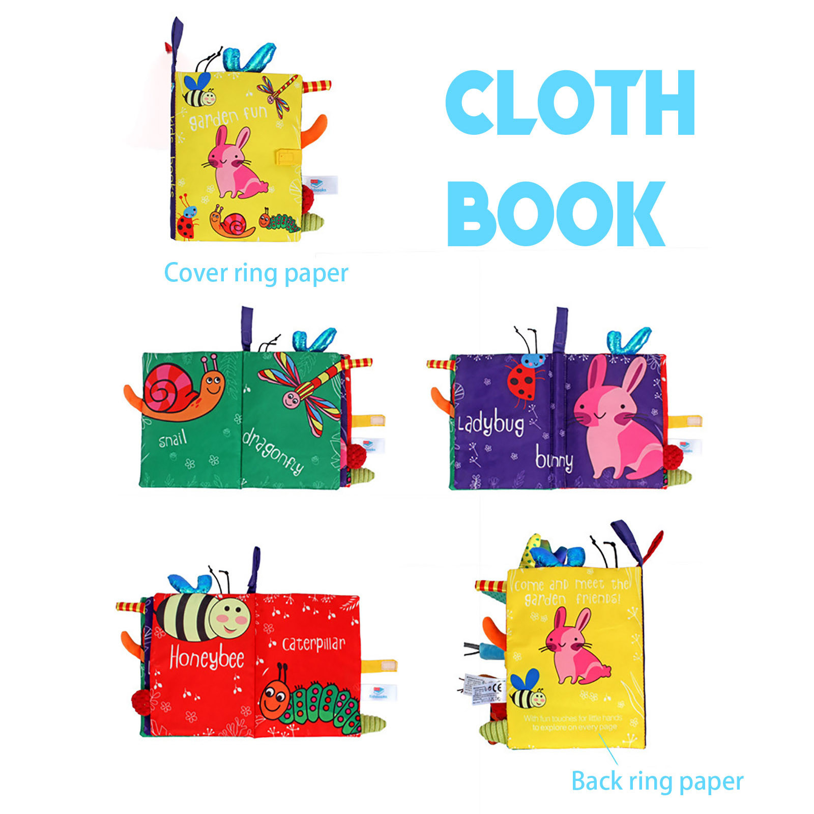 Baby Book 3d Animal Tails Baby Cloth Book Puzzle Early Temu