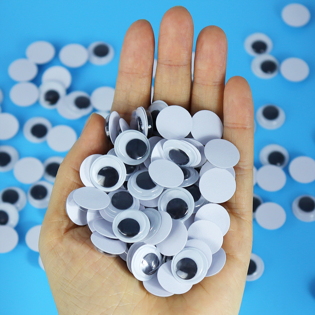 Giant Googly Wiggle Eyes Round Plastic Self-Adhesive Black Plastic