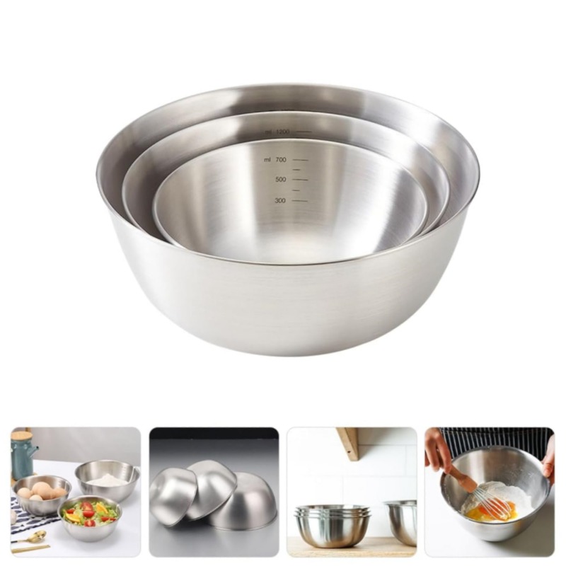 Mixing Bowls 3 Sizes Stainless Steel Salad Mixing Bowls - Temu Austria